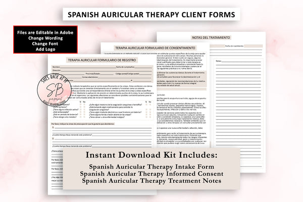 Printable Spanish Auricular Therapy Consent Form