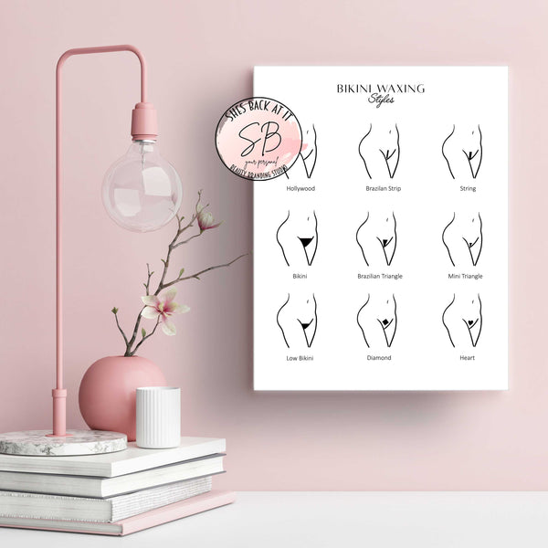 Printable Bikini Waxing Styles Poster to display in your waxing room.