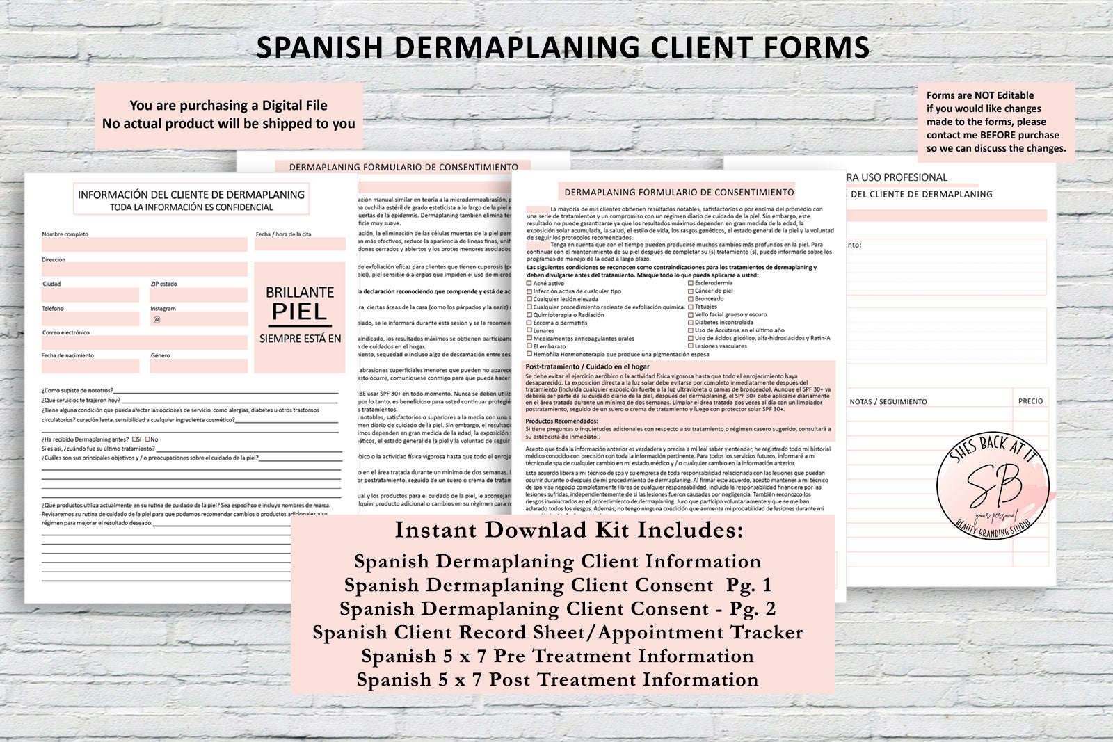 Spanish Dermaplaning Consent Form