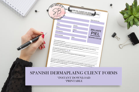 Dermaplaning intake form in Spanish