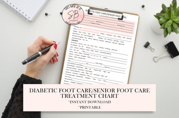 Diabetes Footcare Treatment Chart