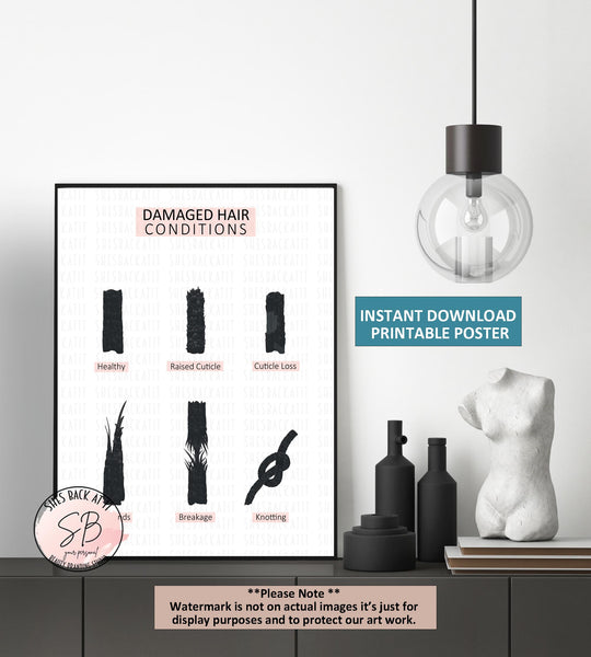 Hair Salon Decor - Printable wall art featuring professional styling equipments