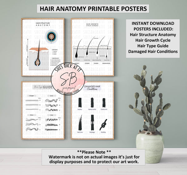 Hair Styling Tools Wall Art - Printable salon decoration for beauty professionals.