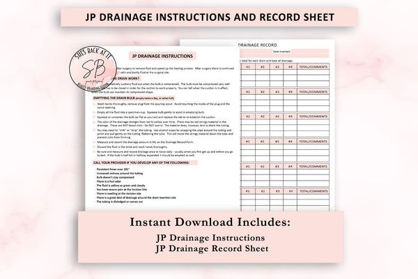 JP Drainage Printable Instructions Page