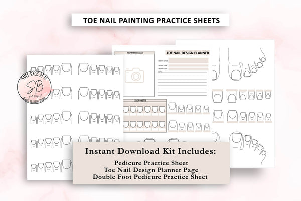 Toe Nail Design Planner Page Printable Sheets