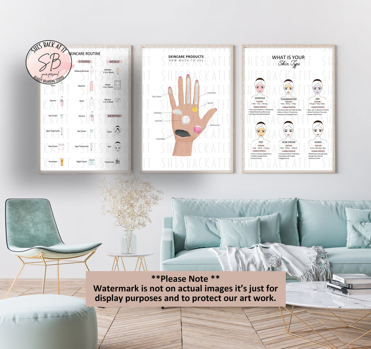Printable Skin Care Wall Decor | ShesBackAtIt | Printable Spa, Salon ...