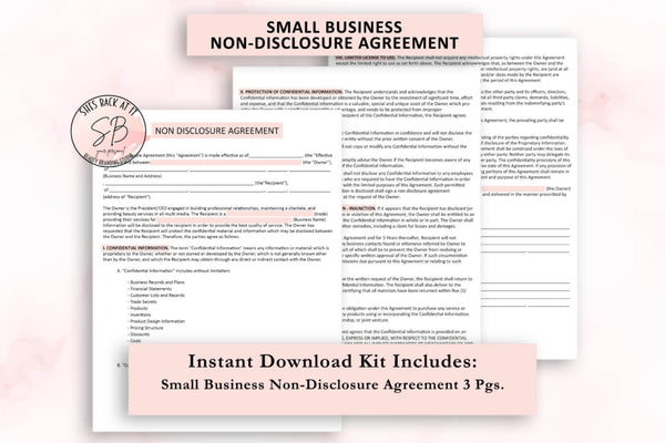 Printable Small Business Non-Disclosure Agreement document