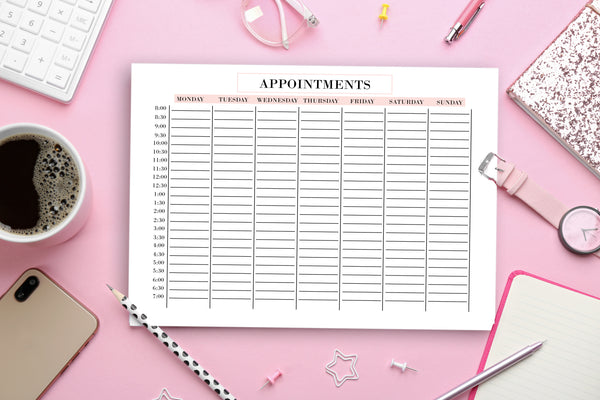 Printable Salon Appointment Tracker Template