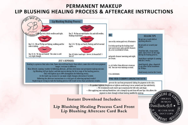 Lip Blushing Aftercare Printable