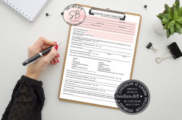 Body Piercing Consultation Form