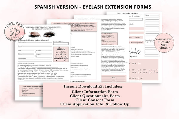 Spanish Lash Extension Forms