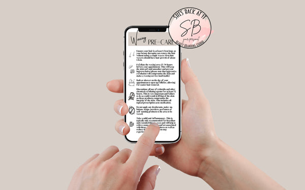 Waxing Pre Care Card