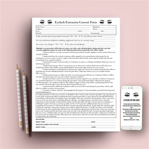 Printable Lash Extension Consent