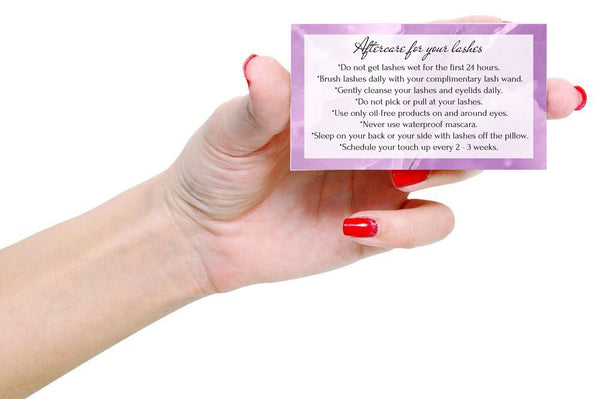 Marble Lash Aftercare Card