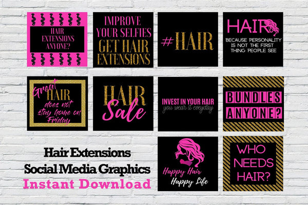 Hair Extension Social Media Templates