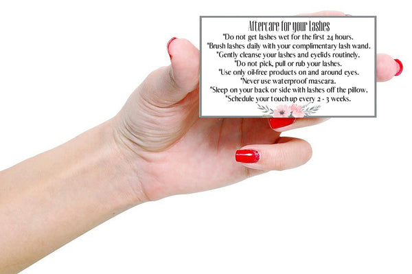 Printable Lash Extension Aftercare Card