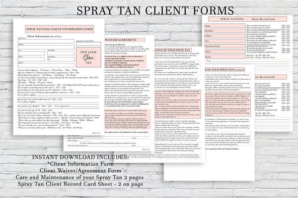 Spray Tan Client Forms