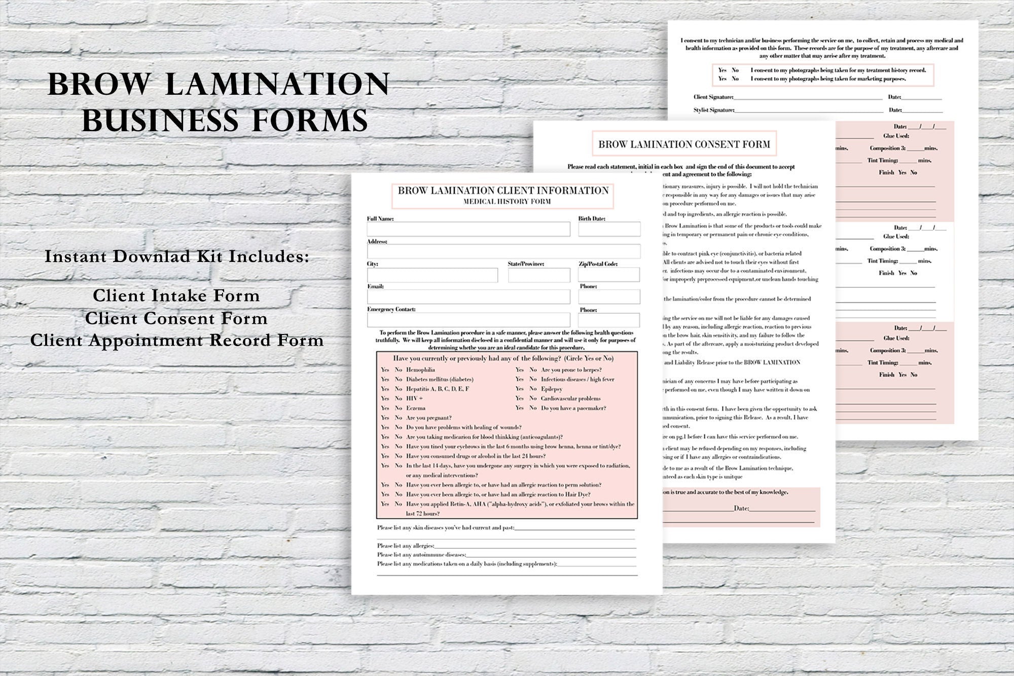 Brow Lamination Consent Forms