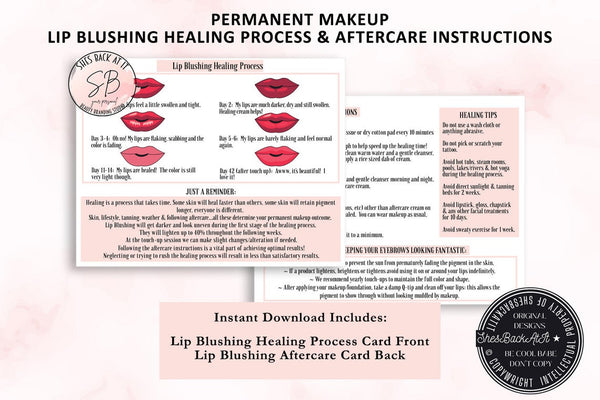 Lip Blushing Healing Process Card