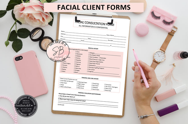 Facial &amp; Skin Care Forms