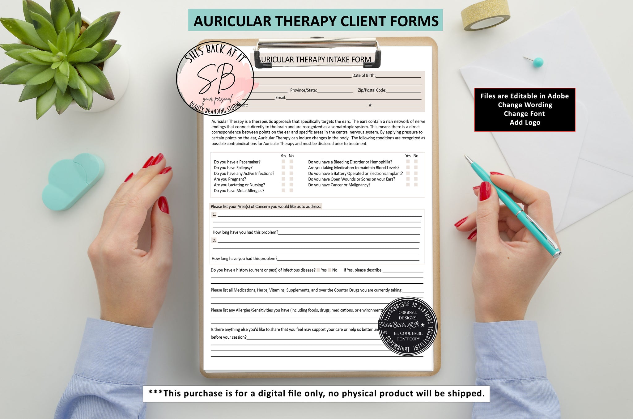 Auricular Therapy Client Intake Form