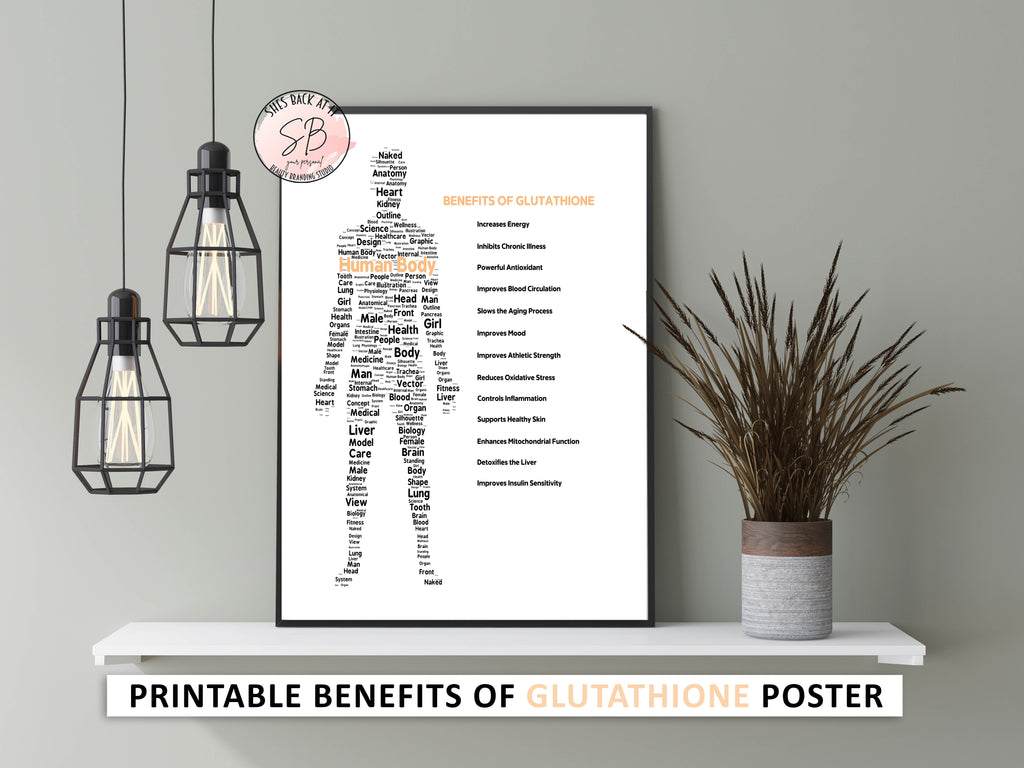Glutathione Benefits Prinable Poster | ShesBackAtIt | Printable Spa, Salon and Esthetician Client Forms Glutathione Benefits Prinable Poster | ShesBackAtIt | Printable Spa, Salon and Esthetician Client Forms