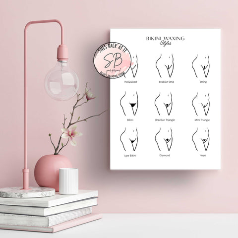 Printable Bikini Waxing Styles Poster to display in your waxing room.