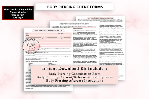 Body Piercing Intake Forms