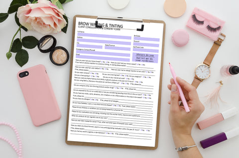 Purple Brow wax and tint consultation form