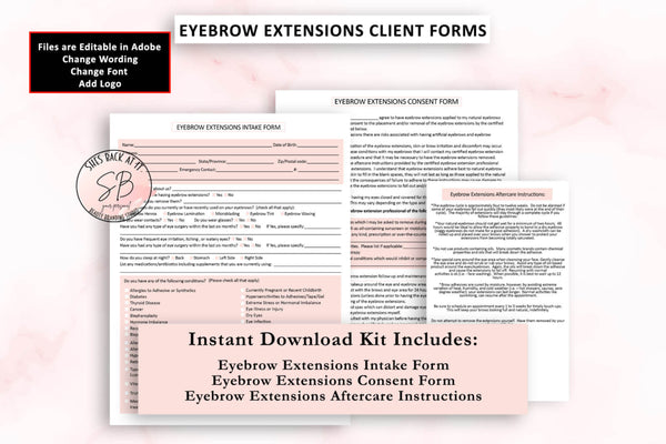 Printable 
Eyebrow extensions client forms 
