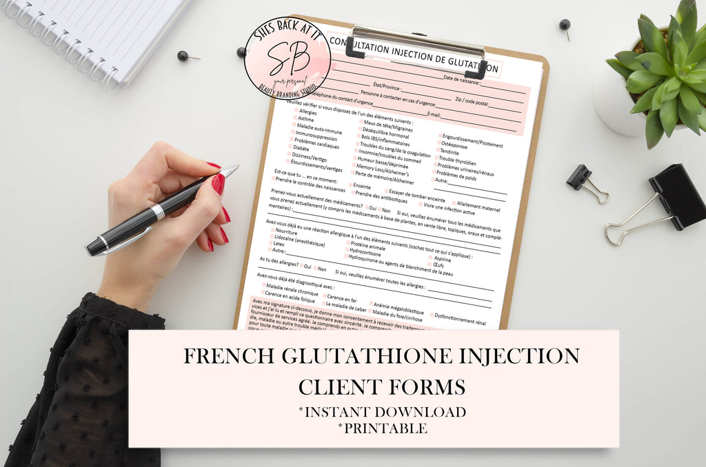 French Glutathione Injection Consent Form | ShesBackAtIt