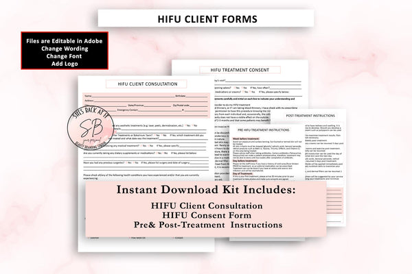 HIFU Treatment Consent Form Printable PDF Template