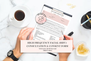 High Frequency Facial HIFU Consultation Form Printable PDF