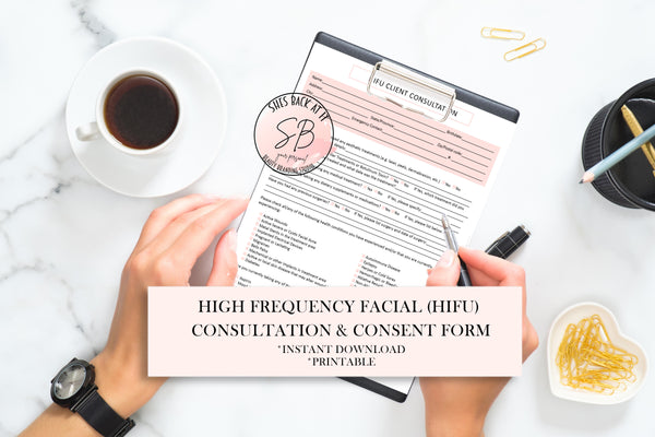 High Frequency Facial HIFU Consultation Form Printable PDF