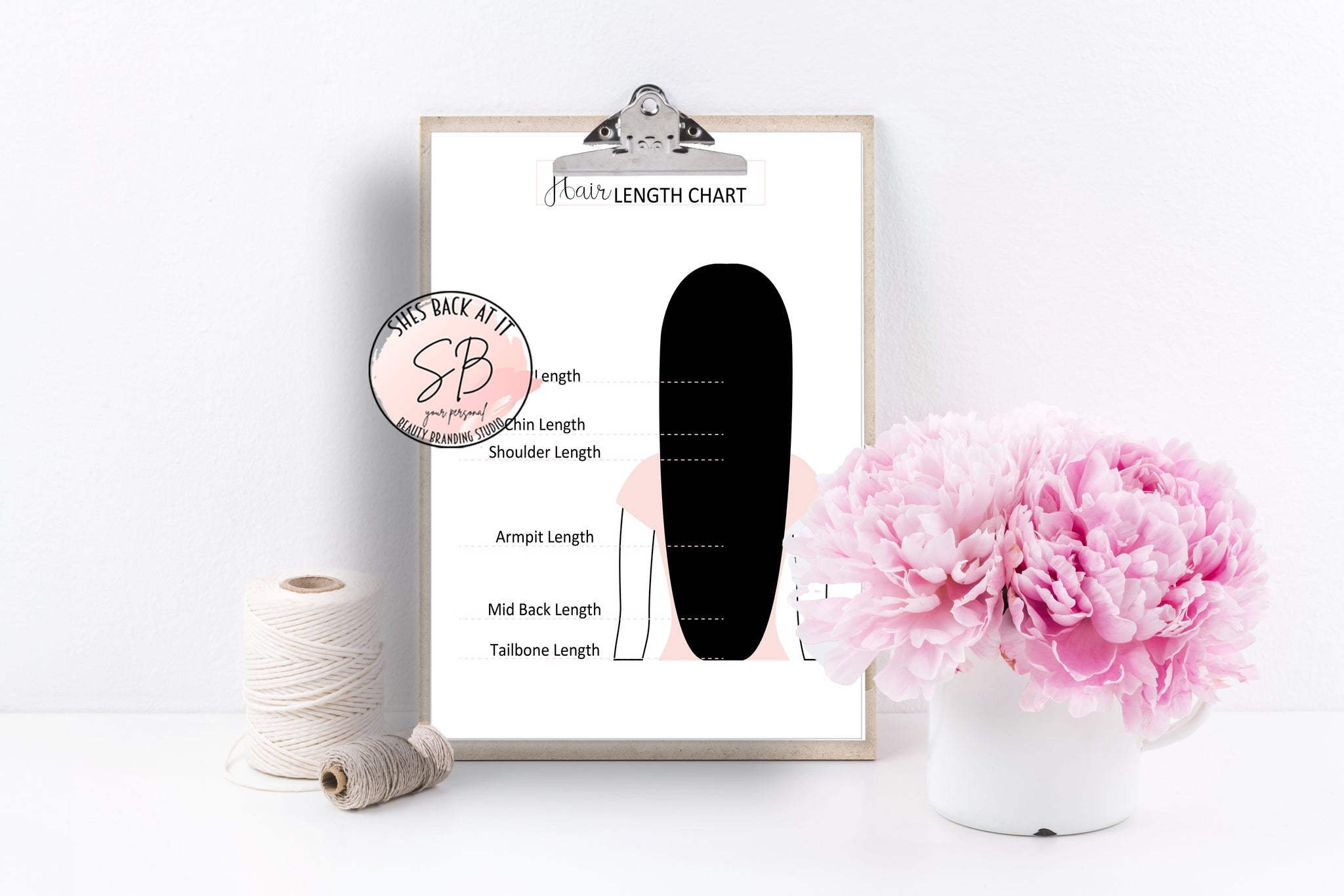 Printable Hair Cut Length Printable Chart showing the different hair cut lengths on a diagram. 