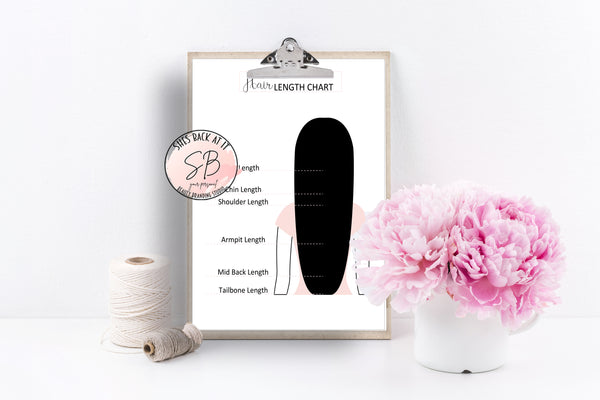 Printable Hair Cut Length Printable Chart showing the different hair cut lengths on a diagram. 