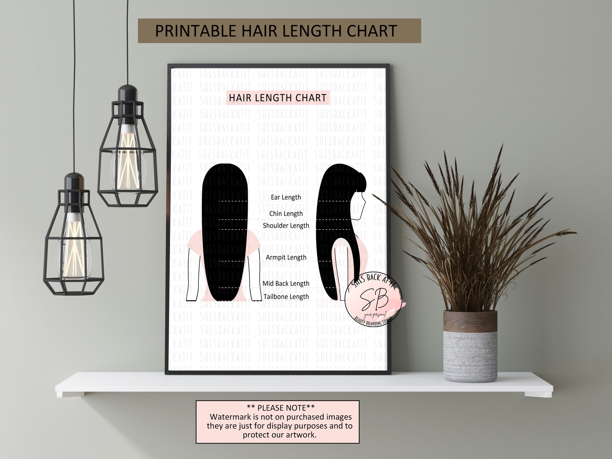 Men'S Hair Length Chart With Measurements Cm Hair Length Measurement Chart | ShesBackAtIt | Printable Spa, Salon and