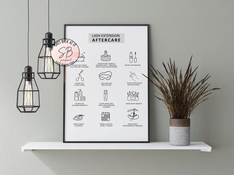 Lash Extension Aftercare Instructions Printable Poster