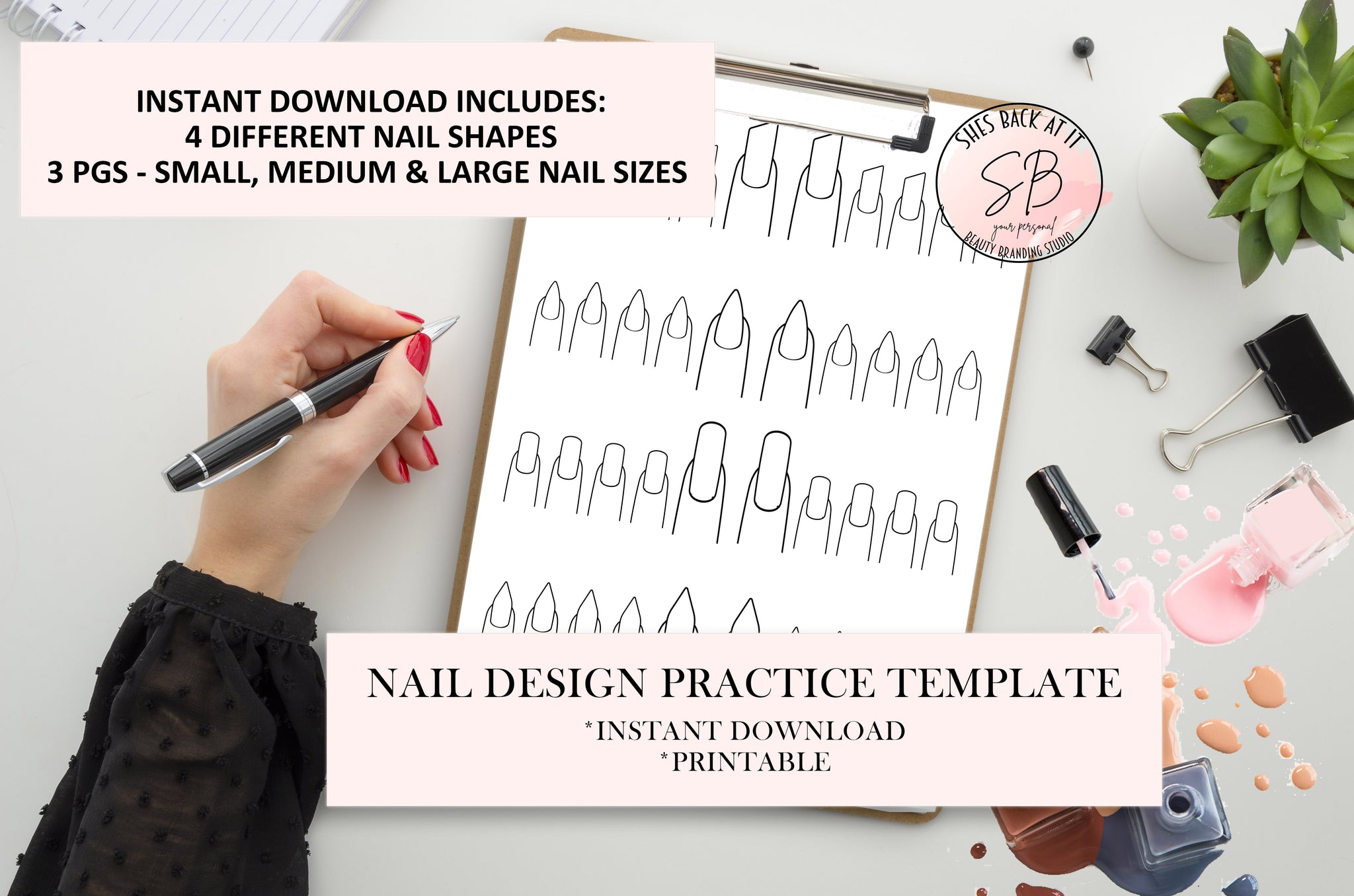 Printable Nail Art Practice Sheets