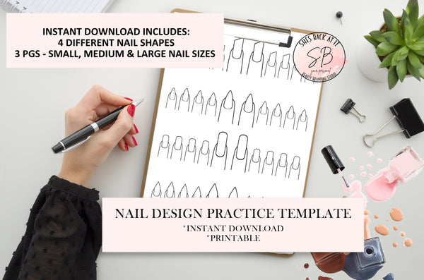 Printable Nail Art Practice Sheets