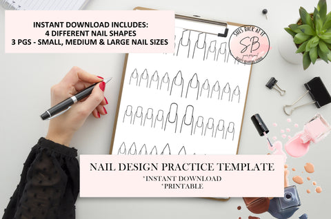 Printable Nail Art Practice Sheets