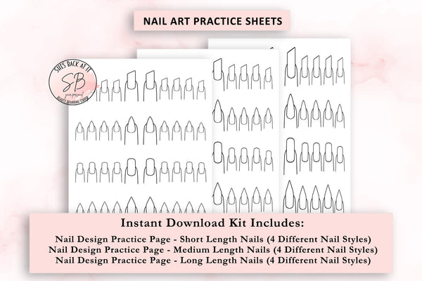 Creative Nail Design Practice Sheets Printable