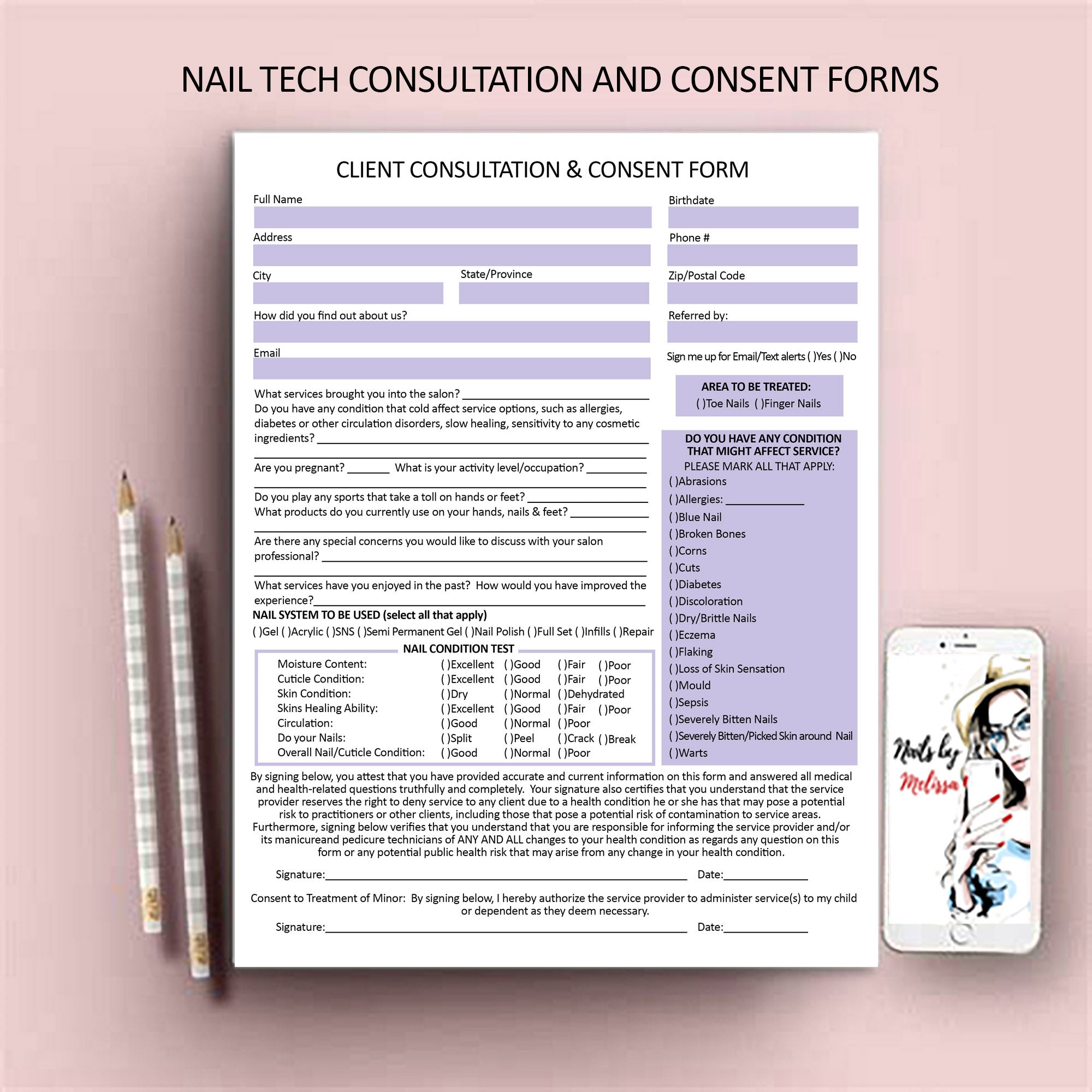 Nail Tech Consent Form Template
