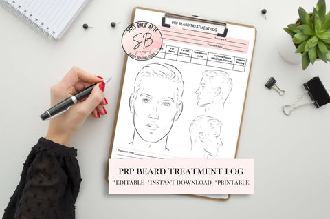 Printable PRP Beard Treatment Chart