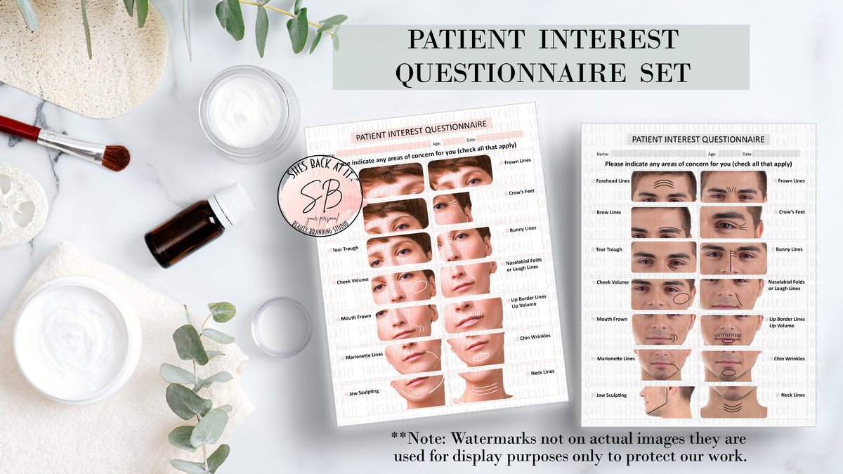 Aesthetic Interest Client Questionnaire Form Set | ShesBackAtIt ...