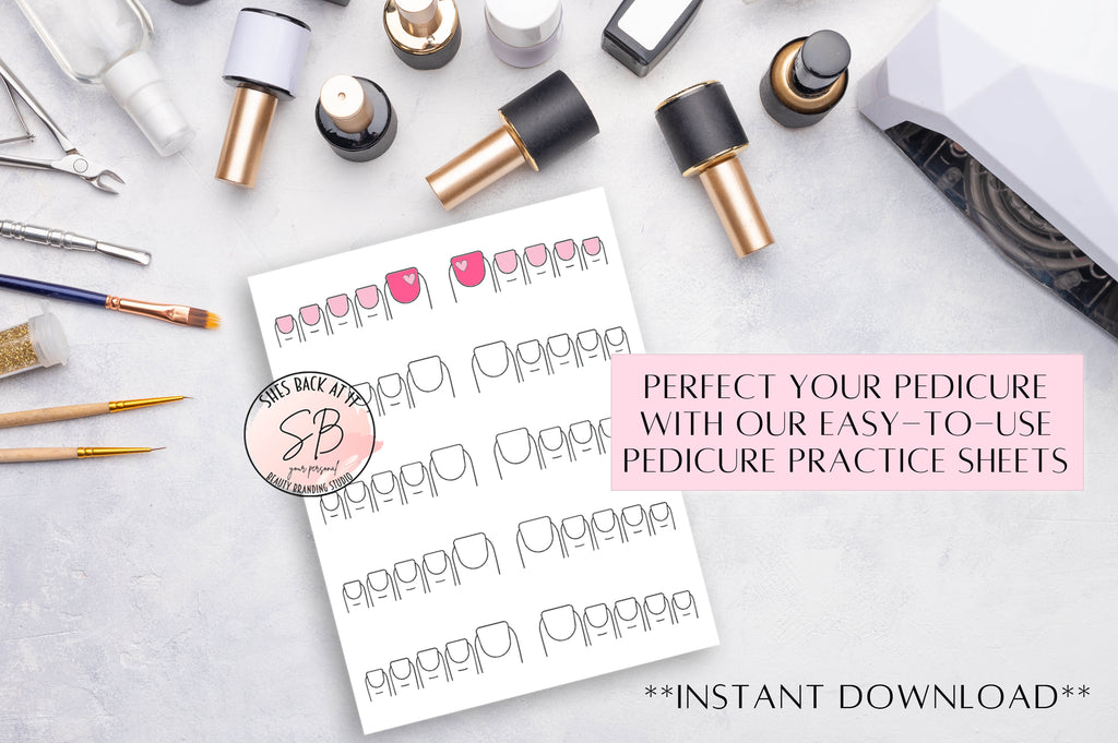 Toe Nail Template ShesBackAtIt Printable Spa, Salon and Esthetician