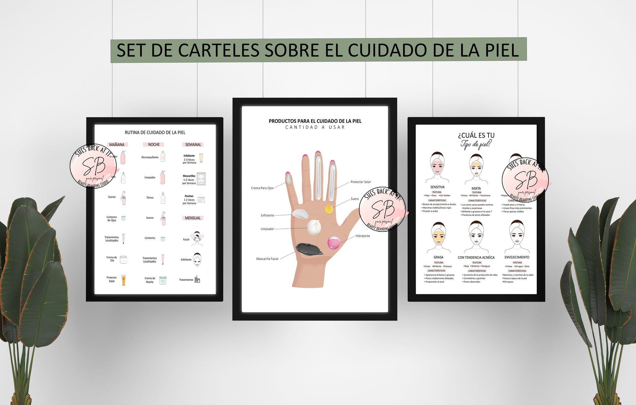 Spanish Skin Care Poster Set Printable