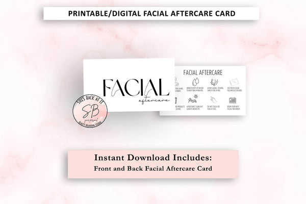 Printable Facial Aftercare Card Series