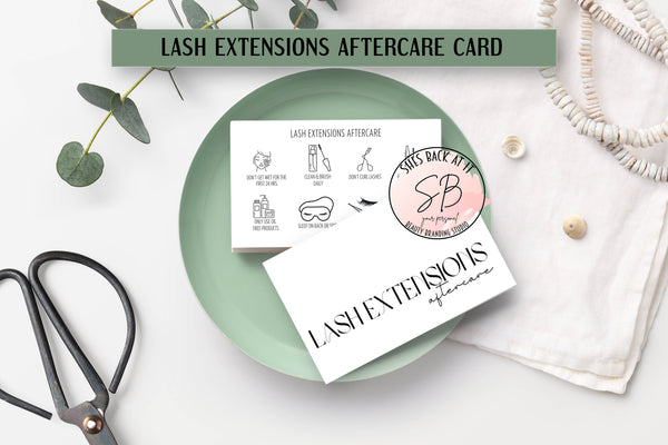 Printable Lash Extension Aftercare Card Series