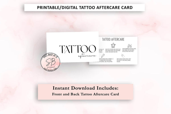 Tattoo Aftercare Instructions Digital Download